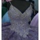 Spaghetti Strap Lilac Quinceanera Dresses V Neck Sequin 15 Dress