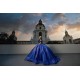 Spaghetti Strap Navy Blue Quinceanera Dresses V Neck 15 Dress