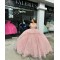 Spaghetti Strap Pink Quince Dresses V Neck 15 Dress Lace Appliques Ball Gowns