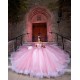 Spaghetti Strap Pink Quinceanera Dress Off Shoulder Vestidos De 15 Anos