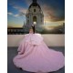 Spaghetti Strap Pink Quinceanera Dress Tiered Vestidos De 15 Anos