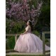 Spaghetti Strap Pink Quinceanera Dresses Sweetheart Neck 15 Dress With 3D Flowers