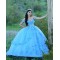 Spaghetti Strap Sky Blue Quinceanera Dress Sweetheart Neck 15 Dresses