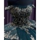 Square Collar Emerald Green Quince Dresses Sequin Sleeveless 15 Dress