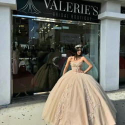 Strapless Champagne Quince Dresses Sweetheart Neck Crystal 15 Dress Ball Gowns