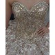 Strapless Champagne Quinceanera Dress Sweetheart Crystal 15 Dresses With Bow