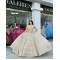 Strapless Champagne Quinceanera Dress Sweetheart Crystal 15 Dresses With Bow