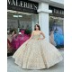 Strapless Champagne Quinceanera Dress Sweetheart Crystal 15 Dresses With Bow