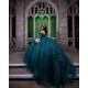 Strapless Emerald Green Quince Dress Sleeveless Vestidos De 15 Anos