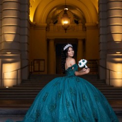 Strapless Emerald Green Quince Dress Sleeveless Vestidos De 15 Anos