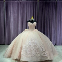 Strapless Light Pink Quinceanera Dresses Sweetheart 15 Dress