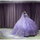 Strapless Lilac Quinceanera Dresses Sweetheart Neckline 15 Dress