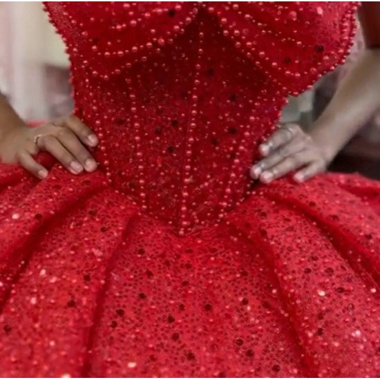 Strapless Mini Red Quinceanera Dresses With Bowtie On Neckline