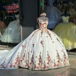 Strapless Traditional White Mexican Quinceanera Dresses