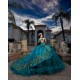 Sweet 15 Gowns Emerald Green Quince Dress Off Shoulder Vestidos De 15 Anos