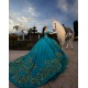 Sweet 15 Gowns Emerald Green Quince Dress Off Shoulder Vestidos De 15 Anos