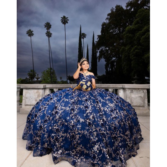 Sweet 15 Gowns Navy Blue Quinceanera Dress Off Shoulder Princess Dresses