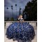 Sweet 15 Gowns Navy Blue Quinceanera Dress Off Shoulder Princess Dresses