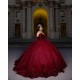 Sweetheart Burgundy Quinceanera Dress Sleeveless Princess Dresses