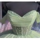 Sweetheart Crystal Sage Green Quinceanera Dresses Off Shoulder 15 Dress