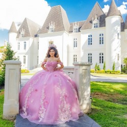 Sweetheart Lilac Quinceanera Dress Off Shoulder Vestidos De 15 Anos With Bow