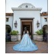 Sweetheart Neck 15 Dress Off Shoulder Sky Blue Quinceanera Dresses With 3D Flowers