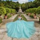 Sweetheart Neck Aqua Blue Quinceanera Dress XV Anos Sleeveless Vestidos De 15 Anos