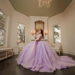 Sweetheart Neck Birthday Party Dresses Lilac Quinceanera Dress