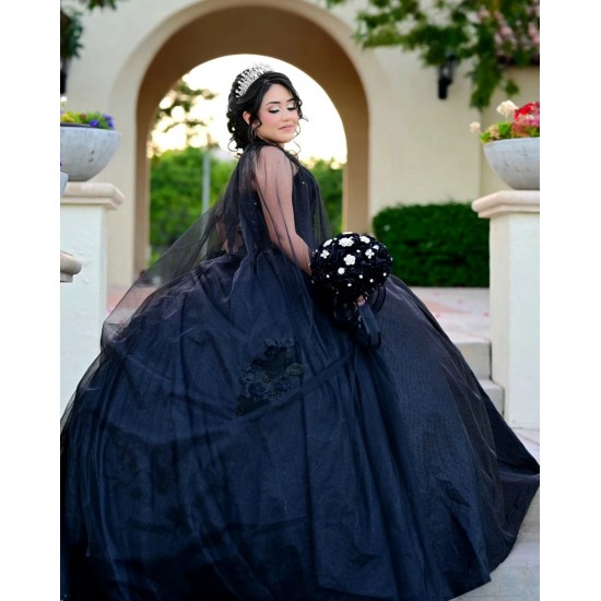 Sweetheart Neck Black Quinceanera Dress Sleeveless 15 Dresses