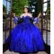 Sweetheart Neck Blue Quince Dresses Metallic Sequin Detachable 15 Dress