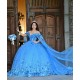 Sweetheart Neck Blue Quinceanera Dress Off Shoulder 15 Dresses