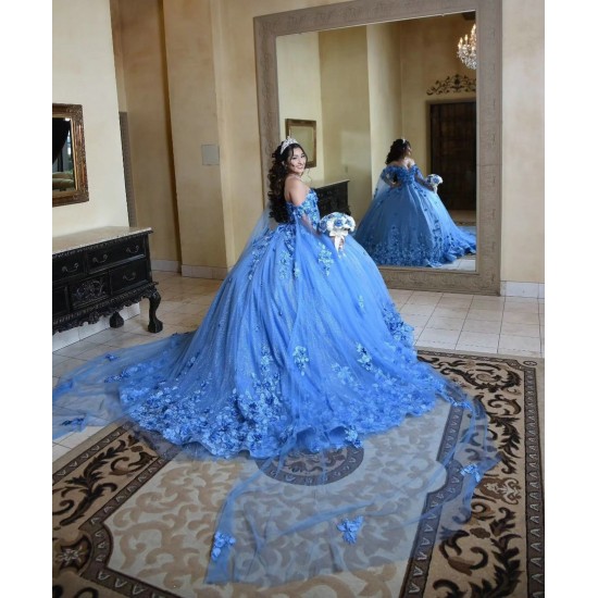 Sweetheart Neck Blue Quinceanera Dress Off Shoulder 15 Dresses