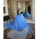 Sweetheart Neck Blue Quinceanera Dress Off Shoulder 15 Dresses