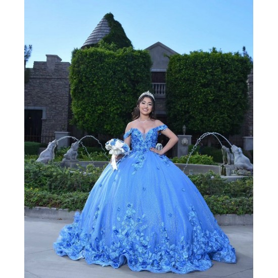 Sweetheart Neck Blue Quinceanera Dress Off Shoulder 15 Dresses