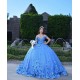 Sweetheart Neck Blue Quinceanera Dress Off Shoulder 15 Dresses