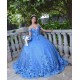 Sweetheart Neck Blue Quinceanera Dress Off Shoulder 15 Dresses