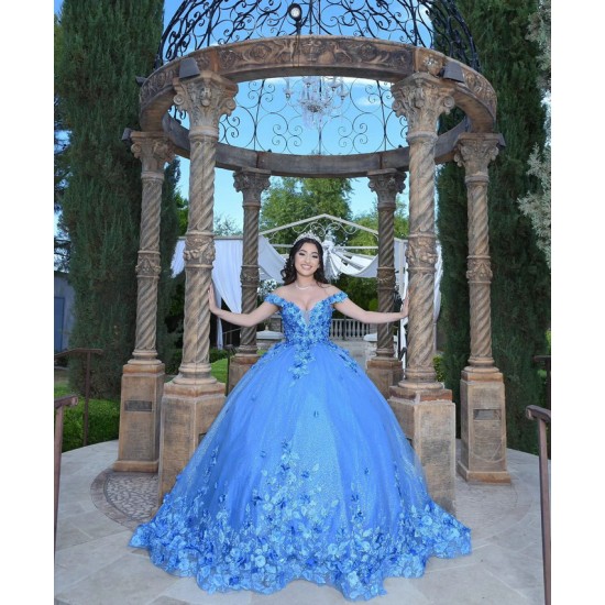 Sweetheart Neck Blue Quinceanera Dress Off Shoulder 15 Dresses