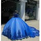 Sweetheart Neck Blue Quinceanera Dress Off Shoulder Sequin 15 Dresses