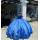 Sweetheart Neck Blue Quinceanera Dress Off Shoulder Sequin 15 Dresses