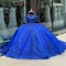 Sweetheart Neck Blue Quinceanera Dress Sweet 15 Gowns With Bow