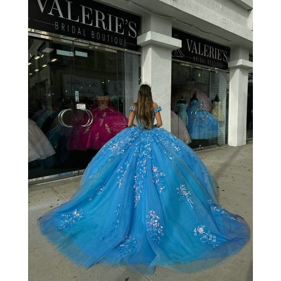 Sweetheart Neck Blue Quinceanera Dresses Off Shoulder 15 Dress