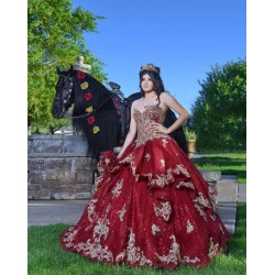 Sweetheart Neck Burgundy Quinceanera Dress Sleeveless 15 Dresses