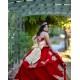 Sweetheart Neck Champagne On Red Quinceanera Dress Sleeveless 15 Dresses