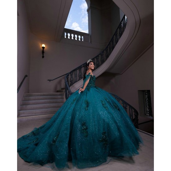 Sweetheart Neck Emerald Green Quinceanera Dress Off Shoulder Sweet 15 Gowns