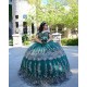 Sweetheart Neck Emerald Green Quinceanera Dress Sequin Off Shoulder 15 Dresses