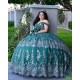 Sweetheart Neck Emerald Green Quinceanera Dress Sequin Off Shoulder 15 Dresses