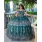 Sweetheart Neck Emerald Green Quinceanera Dress Sequin Off Shoulder 15 Dresses