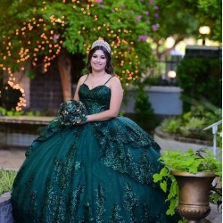 Sweetheart Neck Emerald Green Quinceanera Dress Sleeveless 15 Dresses