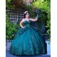 Sweetheart Neck Emerald Green Quinceanera Dress Sleeveless 15 Dresses