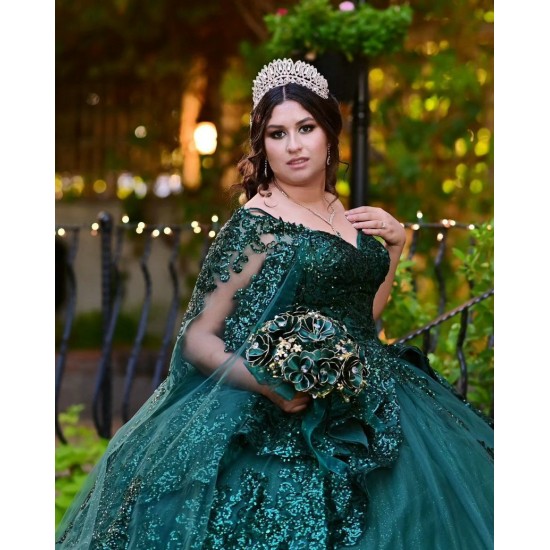 Sweetheart Neck Emerald Green Quinceanera Dress Sleeveless 15 Dresses